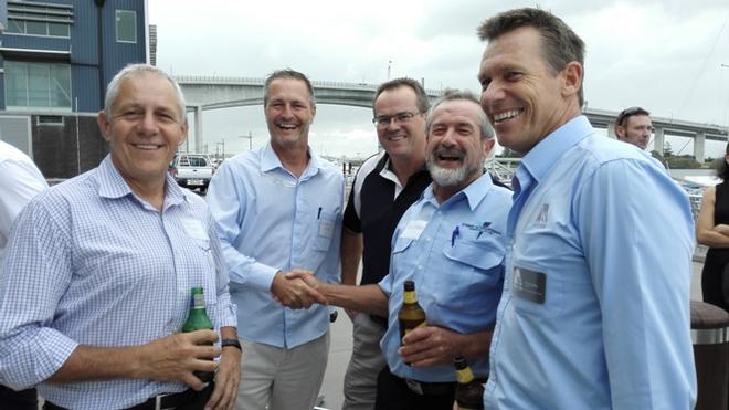 From Left - Leo van den Heuvel (Aus Industry), Andy Stephens (Vetus Maxwel), Michael Blair (Power Equipment), Alan Steber (Stebercraft), Peter Crossley (Arctic Steel) © AIMEX 